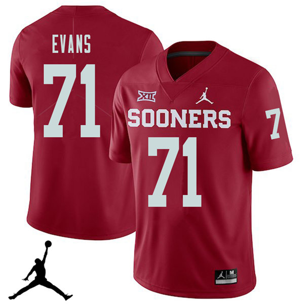 Jordan Brand Men #71 Bobby Evans Oklahoma Sooners 2018 College Football Jerseys Sale-Crimson - Click Image to Close